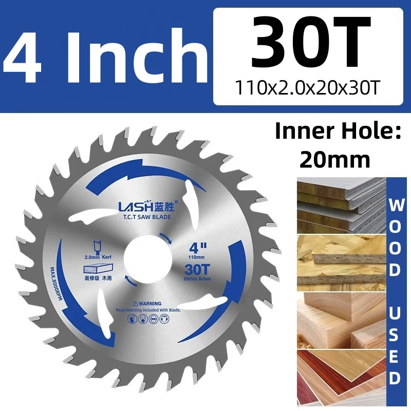 Houtbewerking zaagblad gespecialiseerd voor het zagen van hout 4/5/10 inch 180/200/230 mm haakse slijper snijmachine legering snijblad