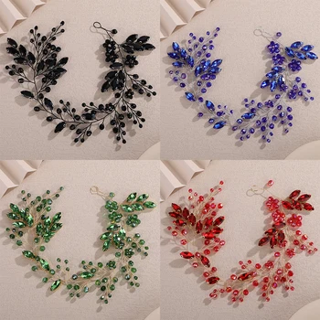 15Color Wedding Rhinestone Headband Hair Accessories Crystal Bridal Handmade Headpiece Party Hairband Ornament Bride Headdress