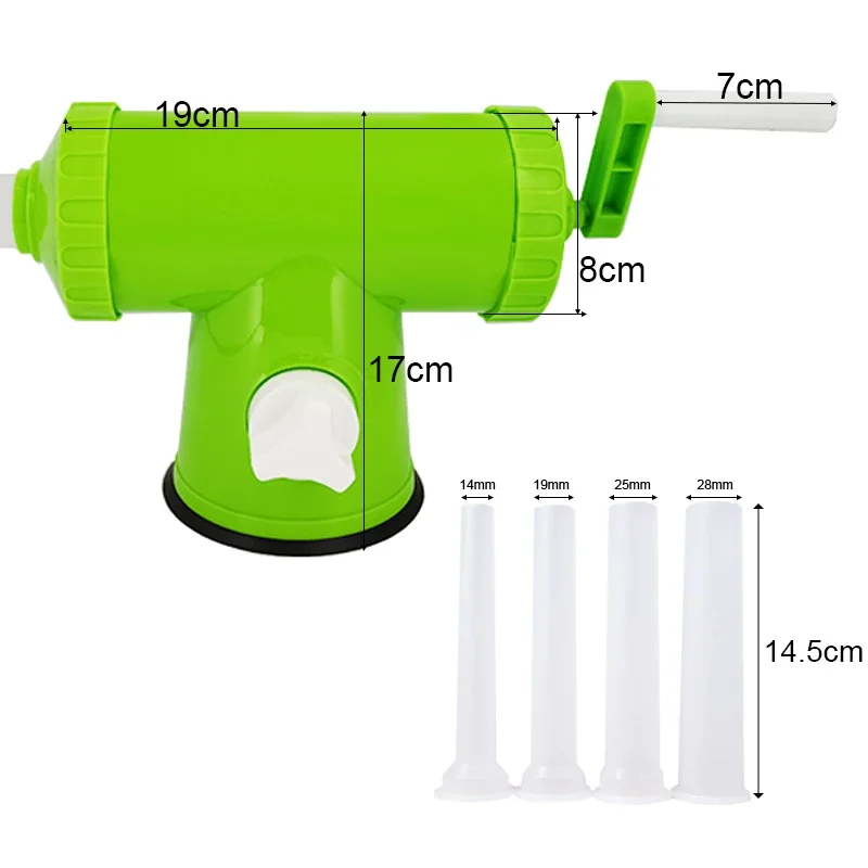 Manual Sausage Stuffer 2lbs Maker Plastic Meat Filler Filling Tool Funnel Tubes