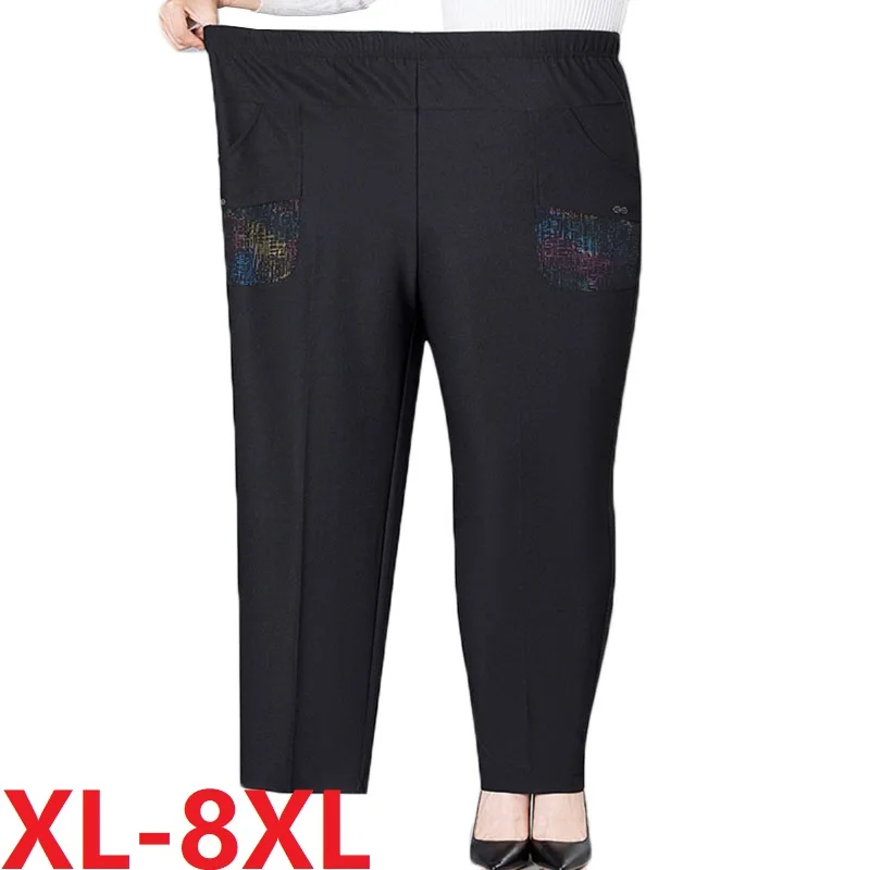 8XL Casual Pants Women Long Pants 2022 Spring/Autumn Hight Waist