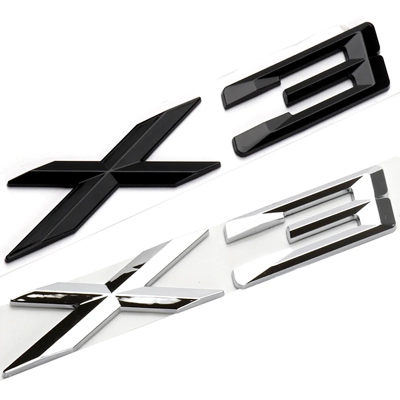 3D Abs Adesivo Chrome Black X3 Logo Car Rear Trunk Emblem Badge Decalcomania Per Bmw X3 F25 E83 G01 X3 Sticker Lettere Accessori