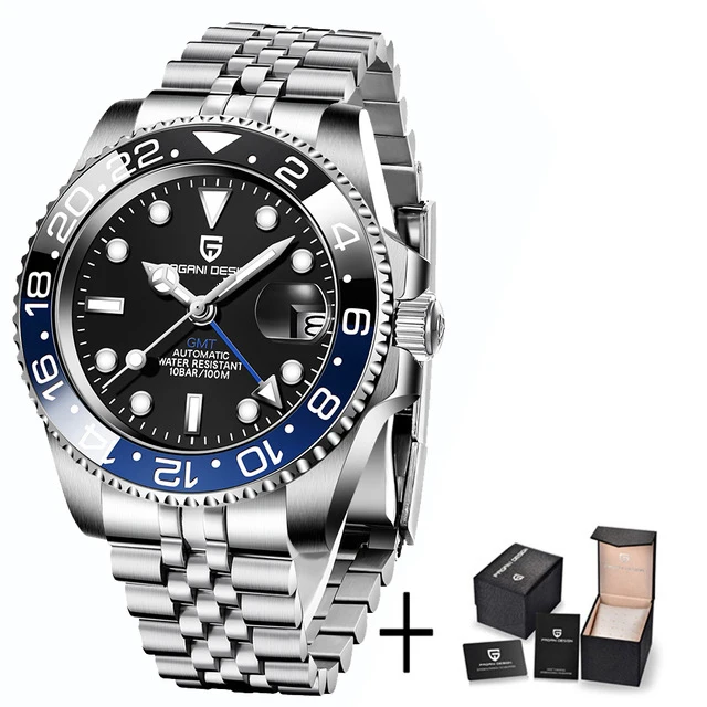 日本製NH34 GMT 自動巻 MOD サファイアガラス 200m防水 新品 ページニ-メンズメカニカル腕時計,新しい日本のコレクション