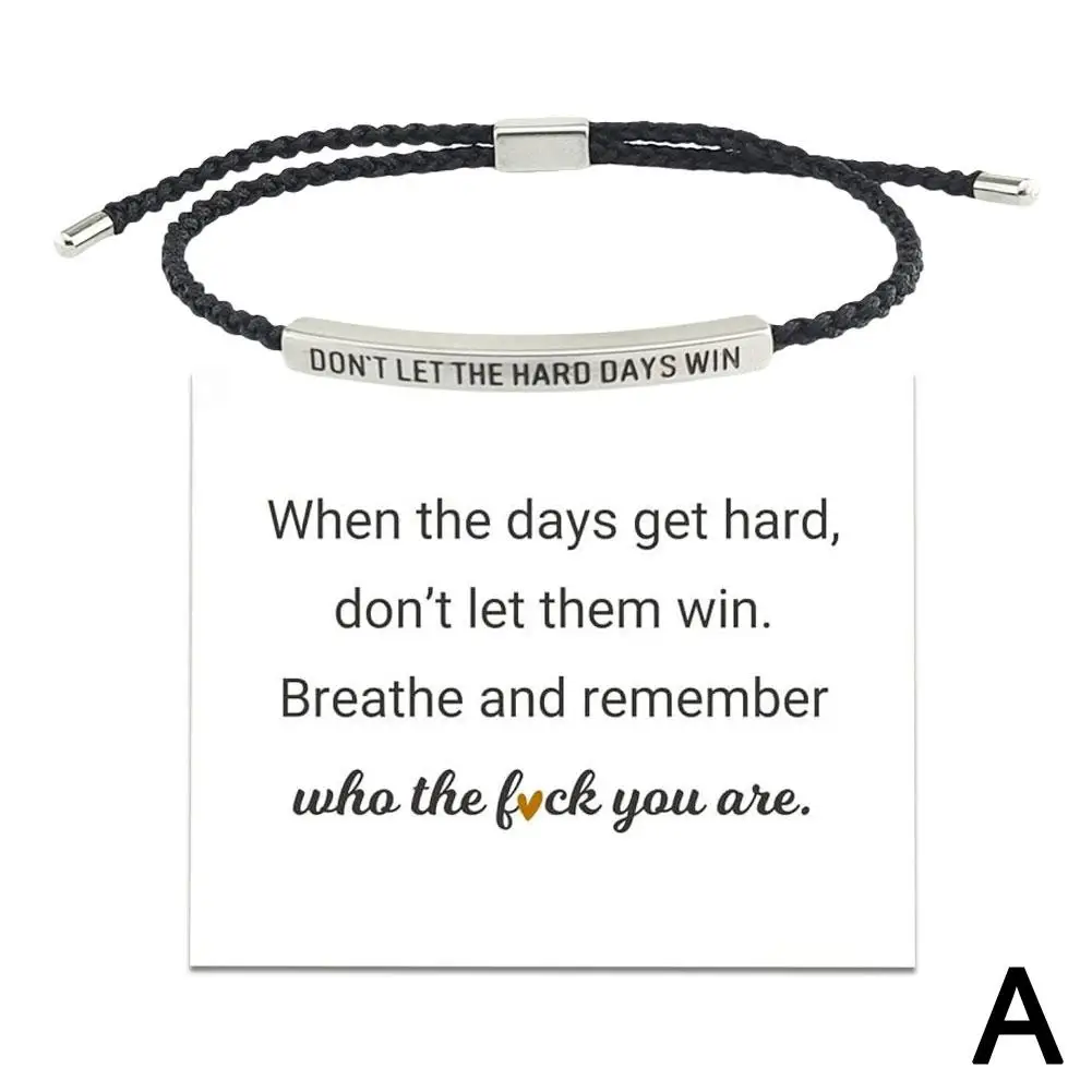 Personalisiertes Armband aus Titanstahl mit Gravur, verstellbar, gewebt, „Win Days“-Motiv, robustes Armband – Detail 4