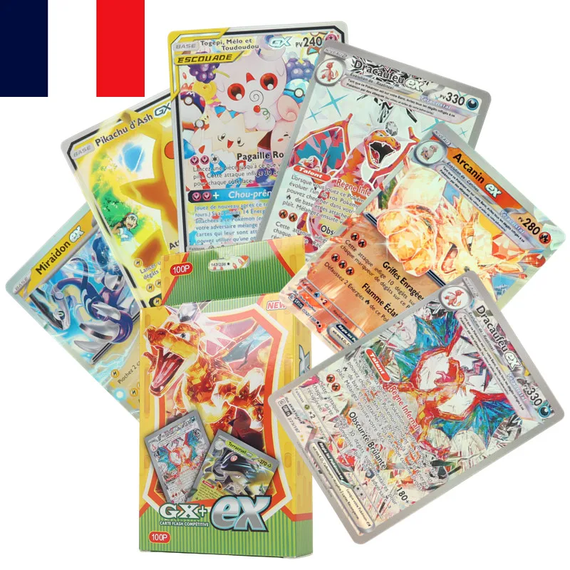 

60-100Pcs French Version Pokémon Card Scarlet & Violet Rare Card Titanium crystal Charizard EX GX TAG MEGA Pokemon Battle Card