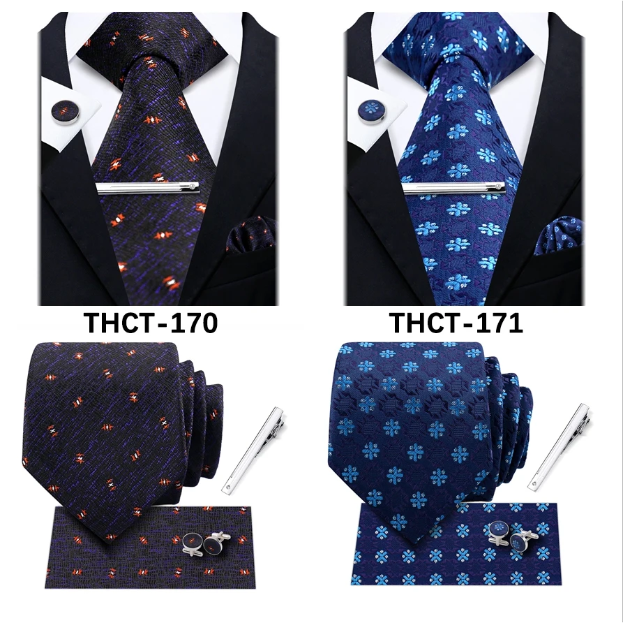 Klassische Krawatten für Männer, grün gestreift, kariert, Krawatte, Herren-Geschenk, Einstecktuch, Manschettenknöpfe-Set, modisches Krawatten-Set, Business-Party-Anzug-Zubehör – Detail 9