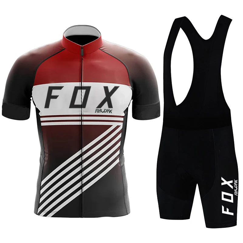 

Raudax Fox-Breathable Cycling Jersey Set for Men, Short Sleeve, MTB, Mountain Racing Bike, Bib Shorts, Summer Clothing