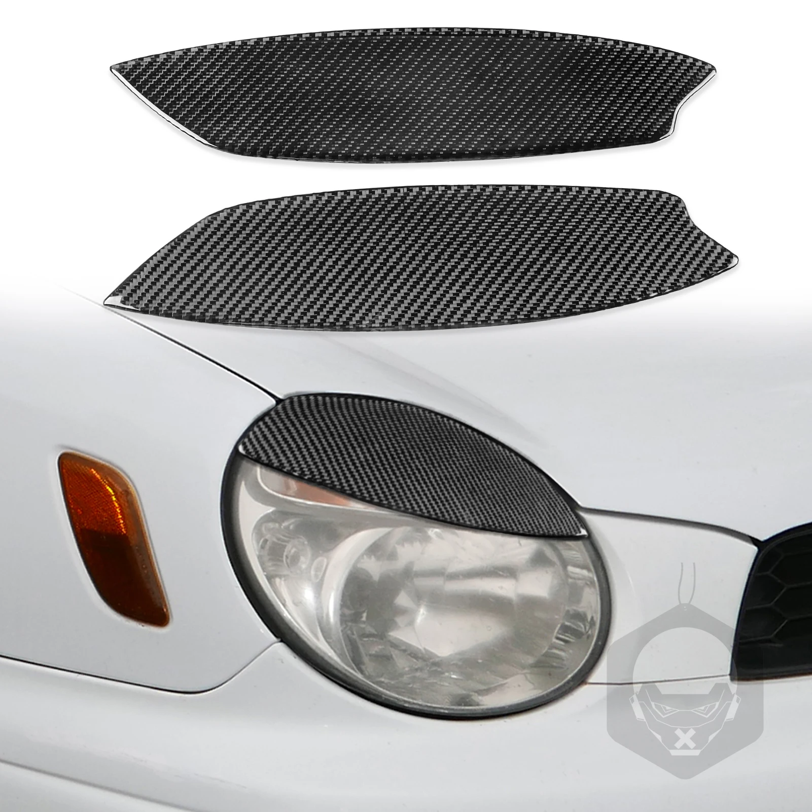 

2Pcs Carbon Fiber Car Headlights Eyebrow Eyelids Trim Cover For Subaru Impreza WRX STI 2002-2003 Car Stickers Eyelids Trim Cover