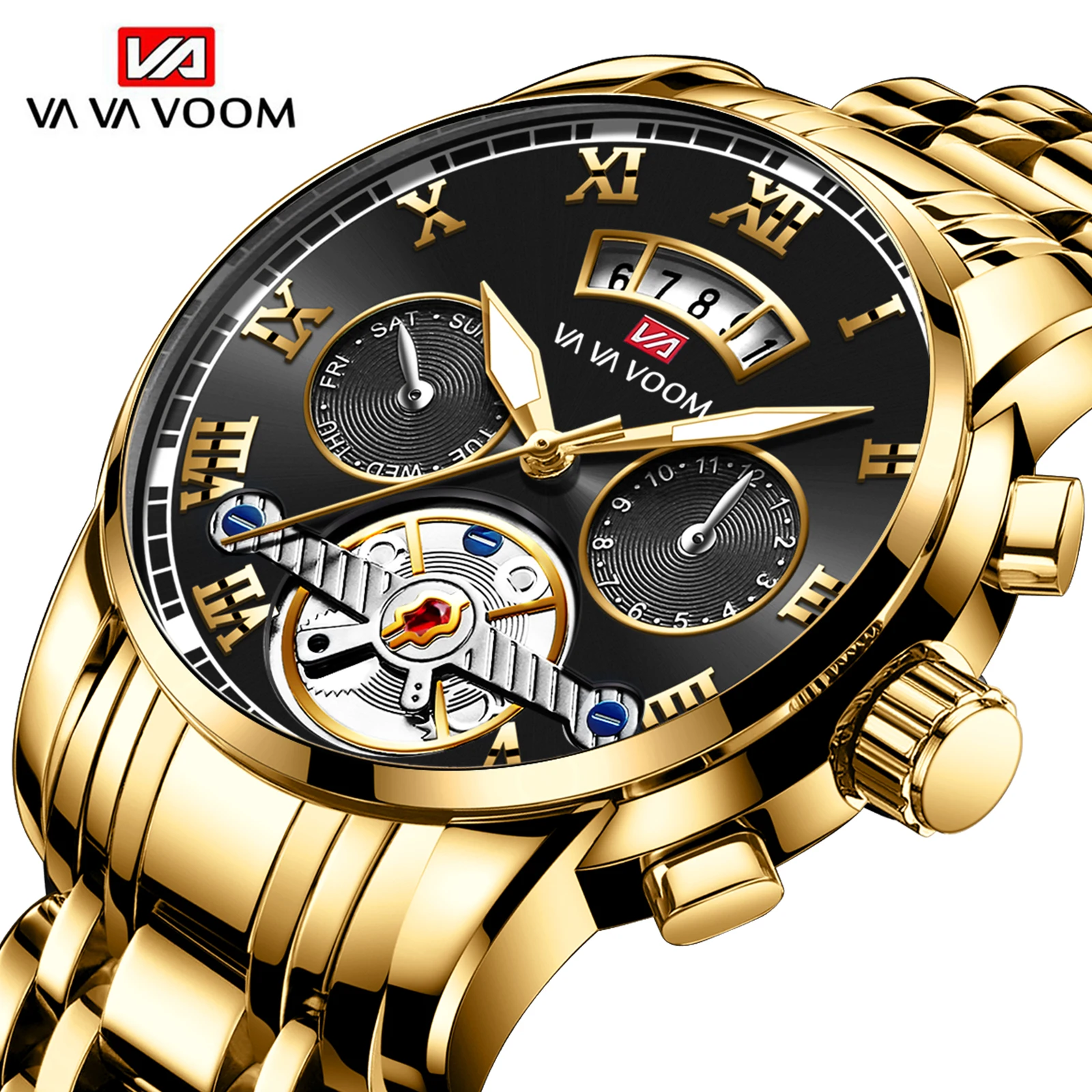 Brand Men Watch Original Pilot Series Simulation Tourbillon 41mm Stainless Steel Quartz Movement Casual Sports Watch_voghion.com