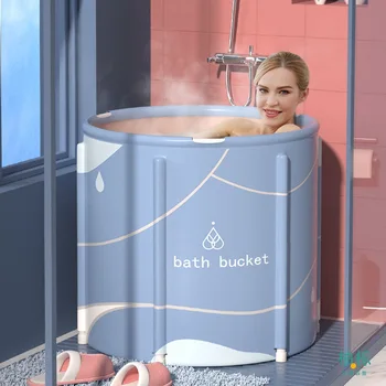 성인용 휴대용 단열 욕조, 뚜껑 포함, 어린이 가정 아기 수영 목욕 버킷, 창의적인 욕실 용품, 신제품
