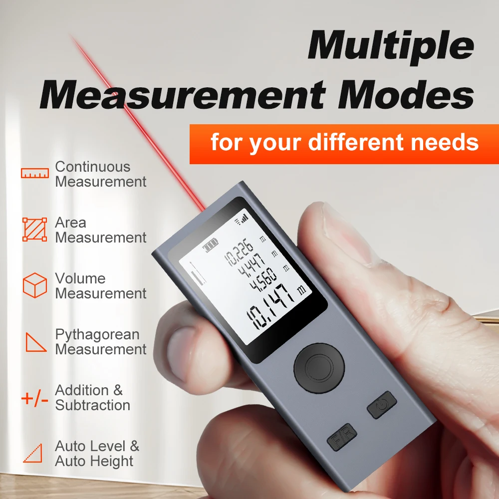 Mini Digital Distance Meter 30M 50M 60M Tape Build Measure Device Ruler Test Too