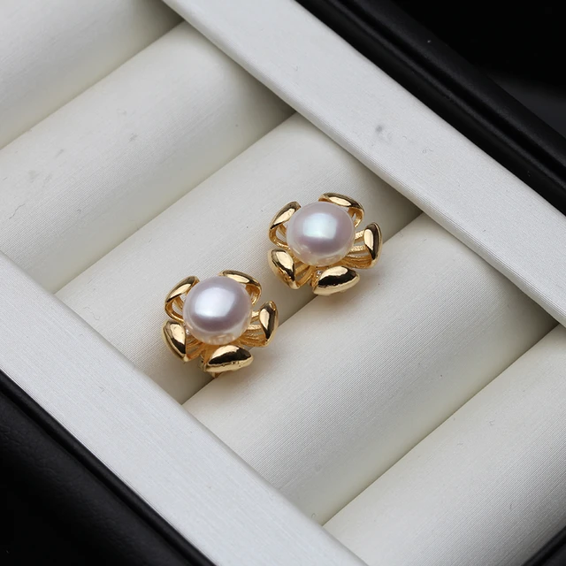 14K Solid Gold Real Pearl or Swarovski Pearl 3 4 5 6 mm Piercing 21G, –  tinytinygold