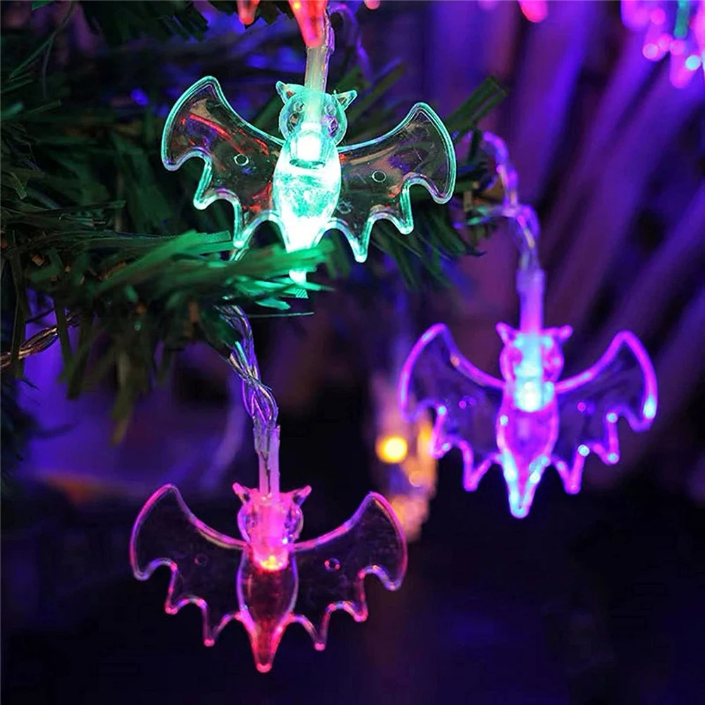 10/20/30 LED Purple Bat String Lights Solar Powered Halloween Bats String  Lights for Outdoor Halloween Christmas Party Decor - AliExpress