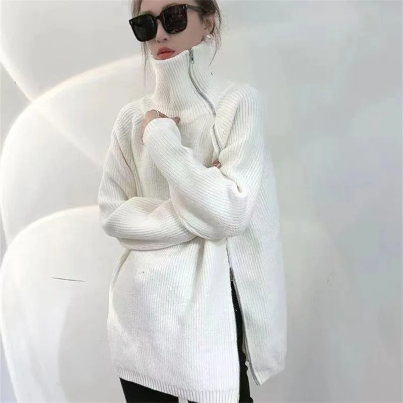 Women Thick Turtleneck Sweater Long Sleeve Knitwear