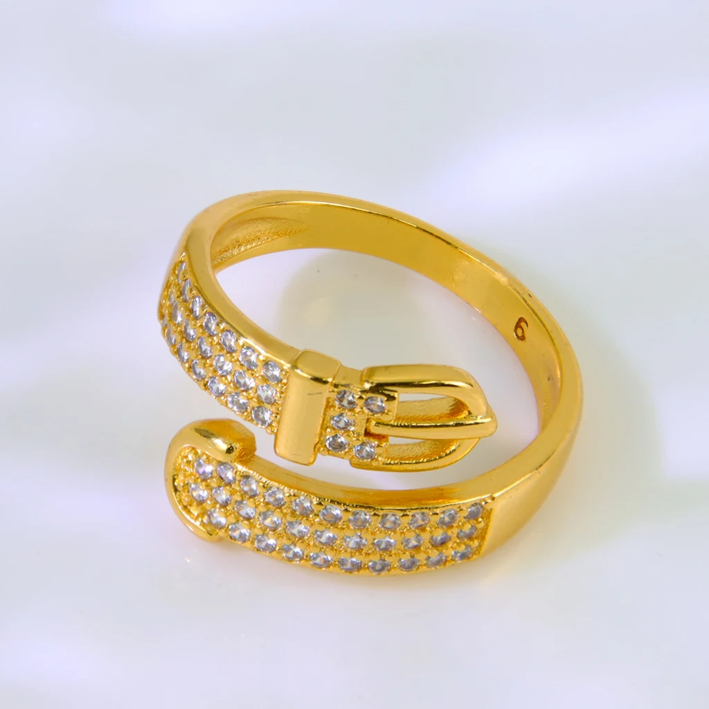 Luxus Dubai Mode Ringe 21k Gold Überzogene Brasilianische Zirkonia Cocktail Ring Nahen Osten Frauen Vintage Party Schmuck – Detail 11