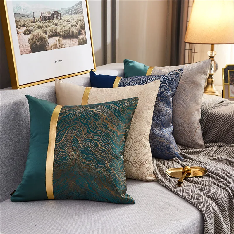 45*45cm Bronzing Geometric Sofa Throw Pillowcover Living Room Decorative Cushion Cover Home  Decorative Office Pillowcase