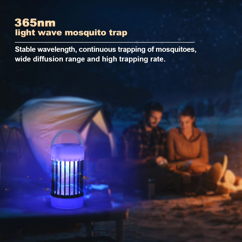 USB Recharge Electric Shock Mosquito Killer Lamp UV Light Anti Mosquito Fly Insect Trap Outdoor Camping Lighting Lights