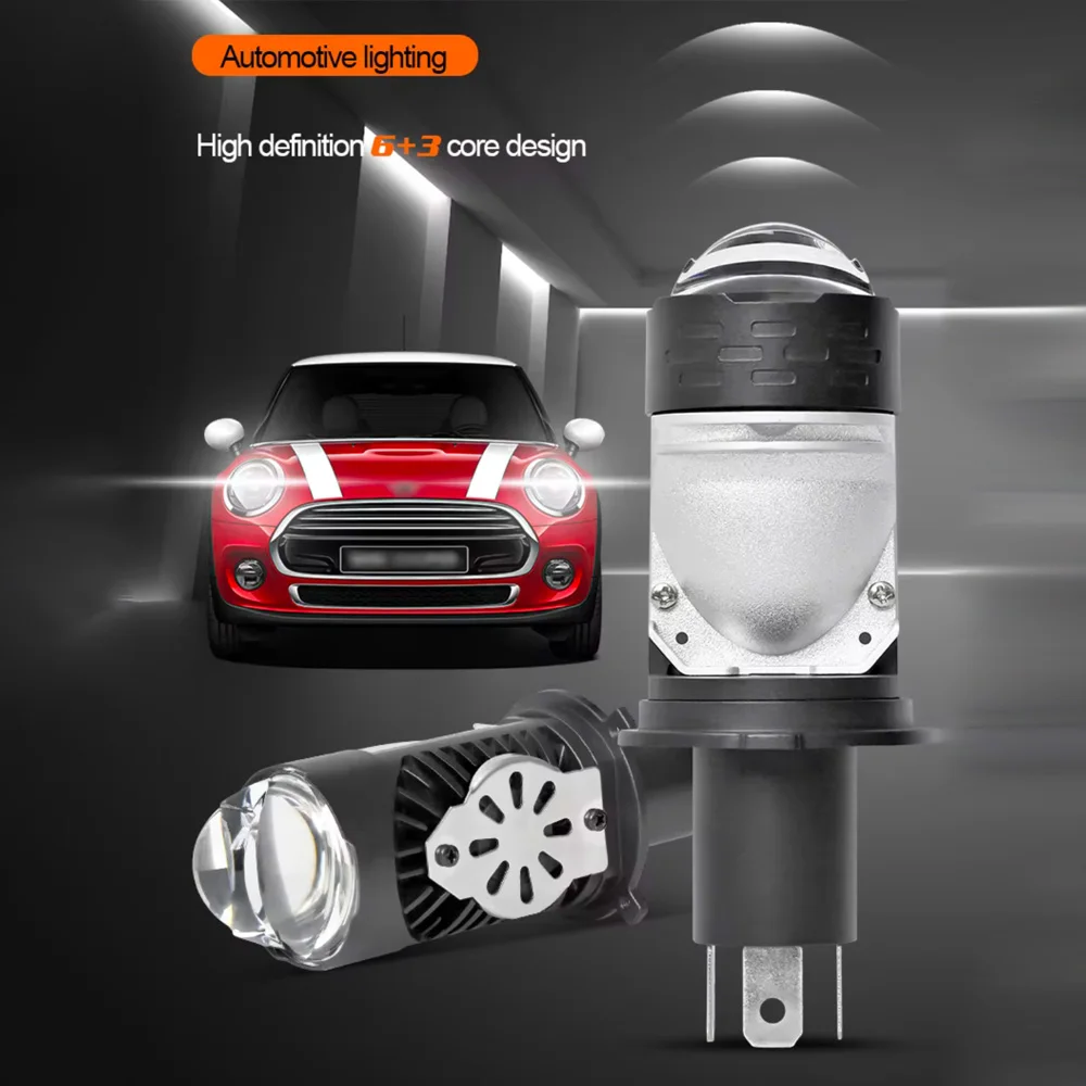 H4 Bi LED Mini Projector Lens LED Car Headlight Bulb 20000LM 100W CANBUS Turbo A