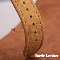 Bracelet de montre Vintage en daim et peau de vache, 18mm 19mm 20mm 22mm pour Omega pour Seiko, Bracelet à boucle papillon pour hommes et femmes, Bracelet de sport 4