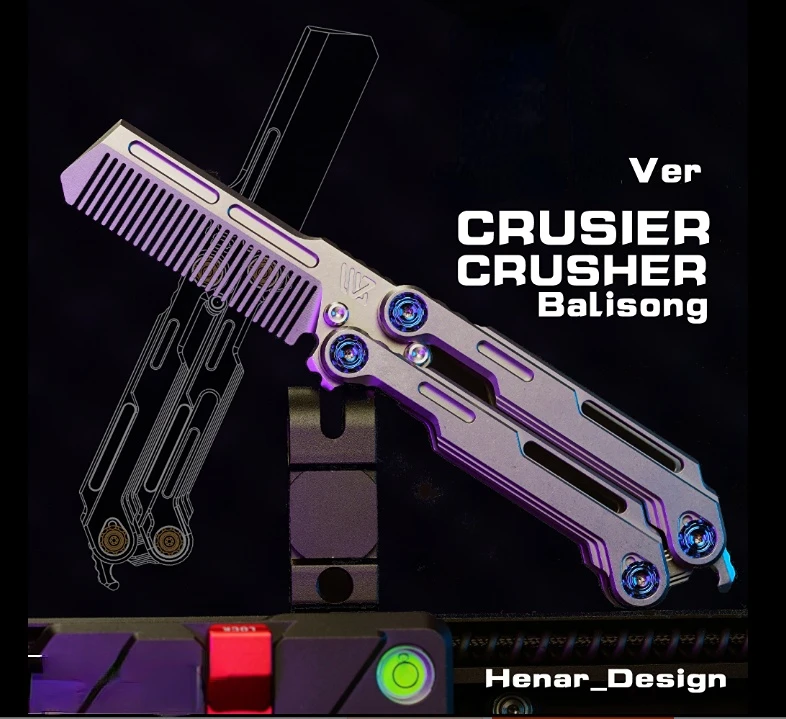 

Chop The Ship Butterfly Flip Titanium Comb Play Ole Zhi EDC Decompression Toys Unopened Edge Practice Blade