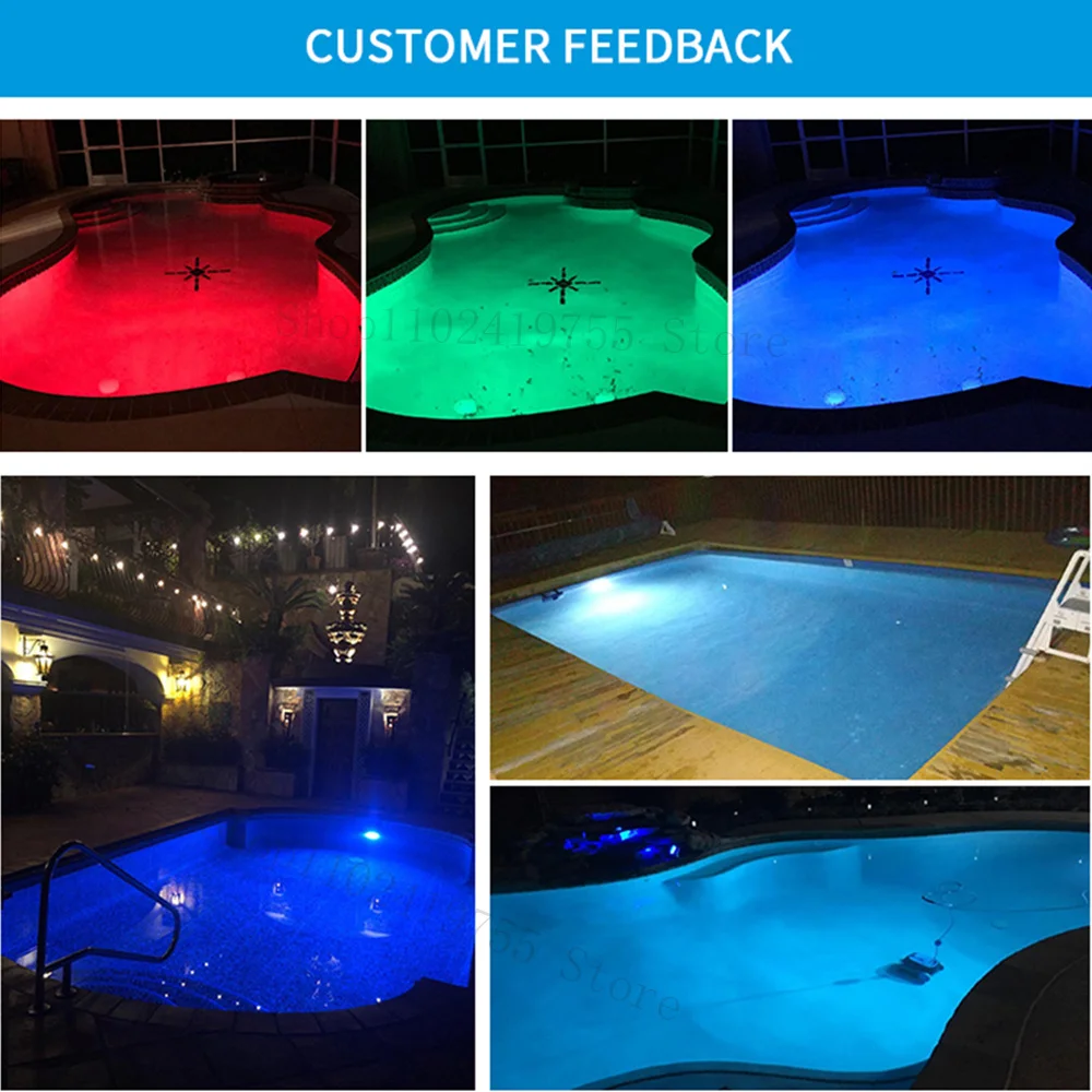 15W RGB LED 풀 빛 IP68 방수 AC/DC12V 야외/실내 수중 조명 분수 풍경 램프 Piscina Luz Spotlight