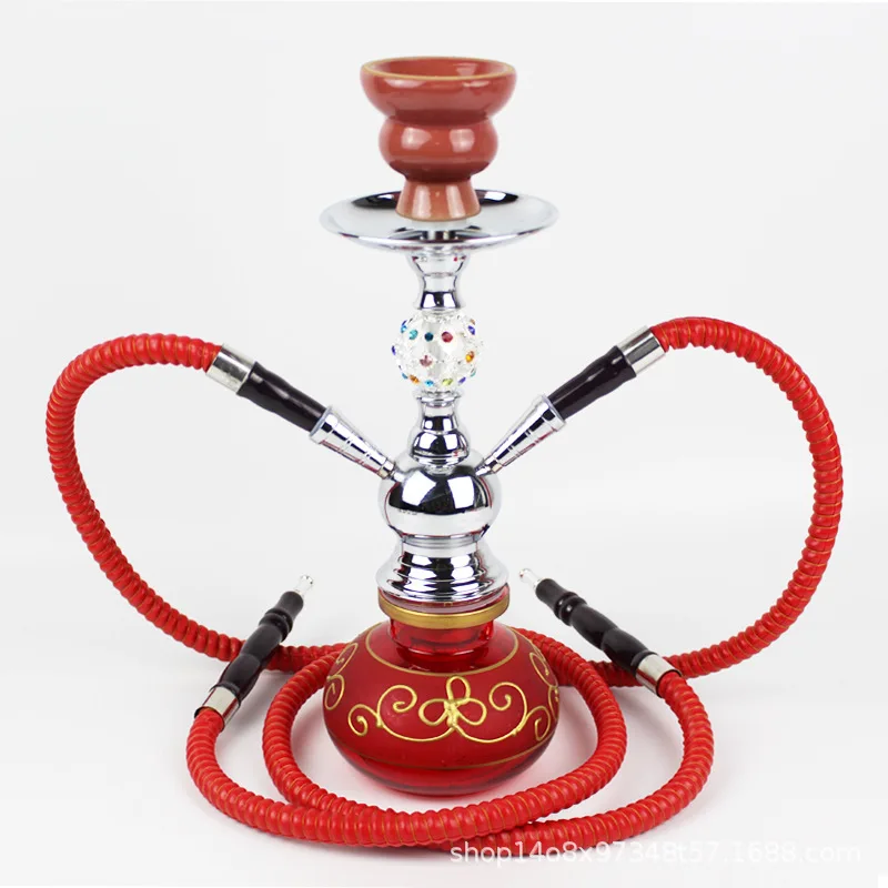 Double Tubes Shisha Hookah Glass Bottle Base Shisha Hookah High Quality For Bar Lounge Pipes