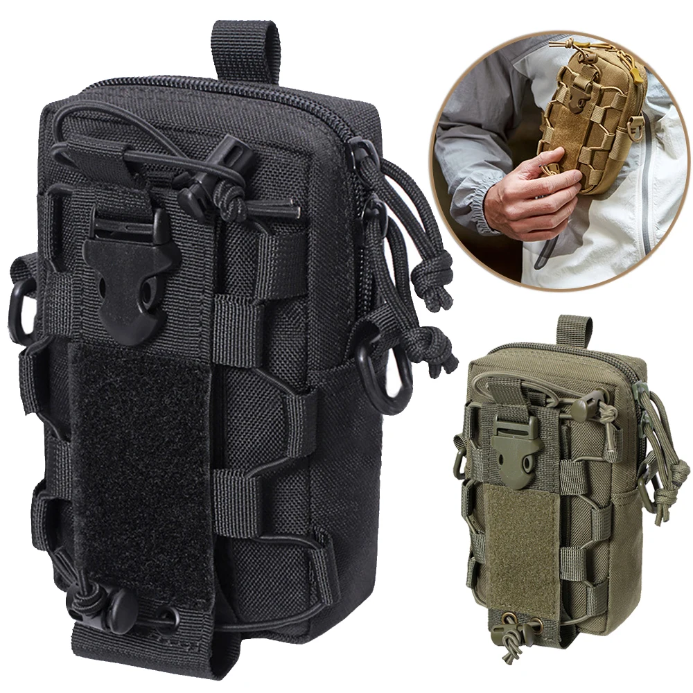 Outdoor Adventure Waist Pack Bag - Molle EDC Pouch & Water Bottle Carrier