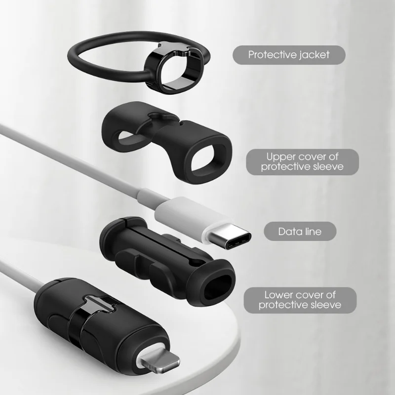 Universal Cable Protector Sleeve - Enhanced USB Data Cord Wrap for Charger and Cable Durability