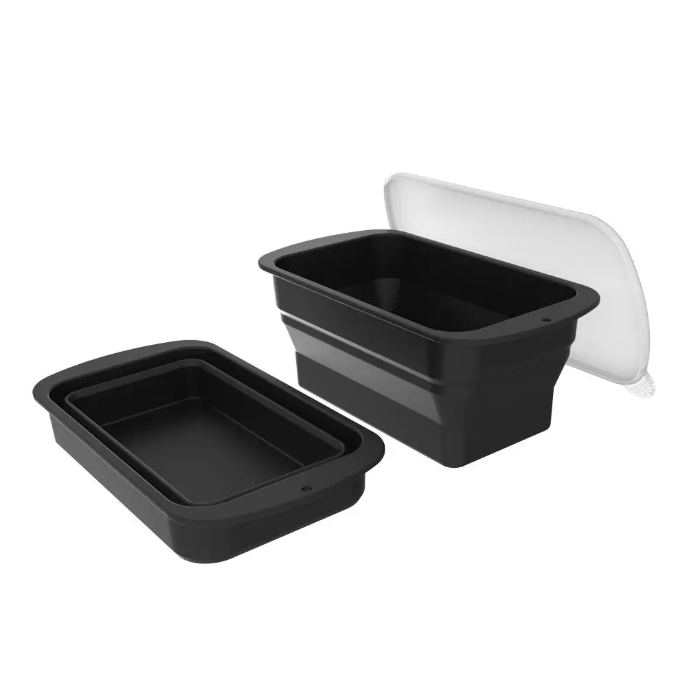 Reusable Ice Block Mold Foldable with Lid Ice Bath Silicone Box Extra Large Large Grid Mould