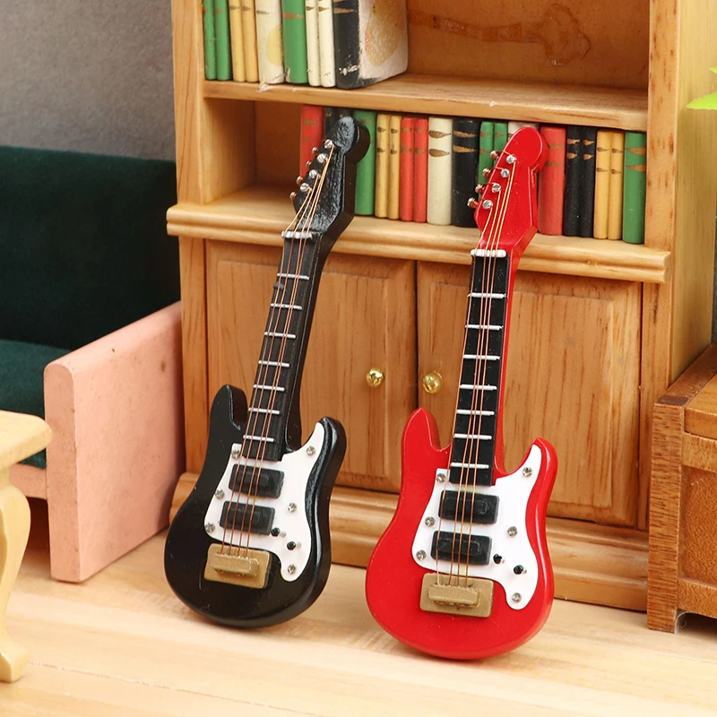 Mini Instrument Model Ornaments Wooden Instrument Bass Mini Electric Guitar Model Decorations