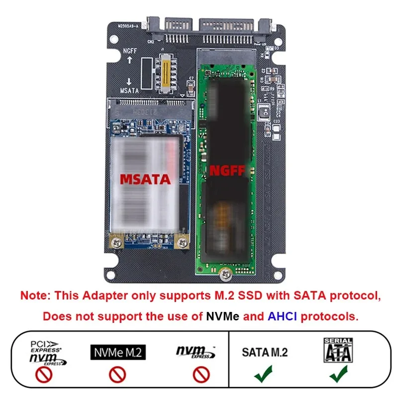 Coolcirc NGFF-SATA 3 외부 HDD 인클로저 어댑터 MSATA SSD M.2 데이터 전송용 SATA 프로토콜 어댑터 보드