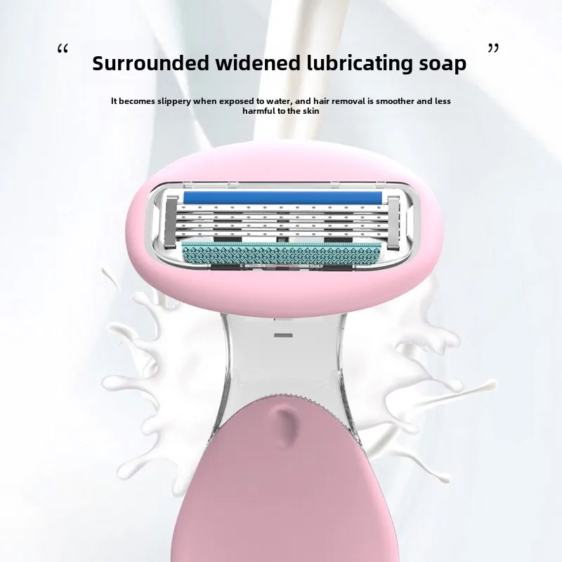 Portable Women's Safety 4-Blades Shaving Razor Female Body Face Bikini Underarm Hair Removal Manual Shaver Tool With Travel Box 2