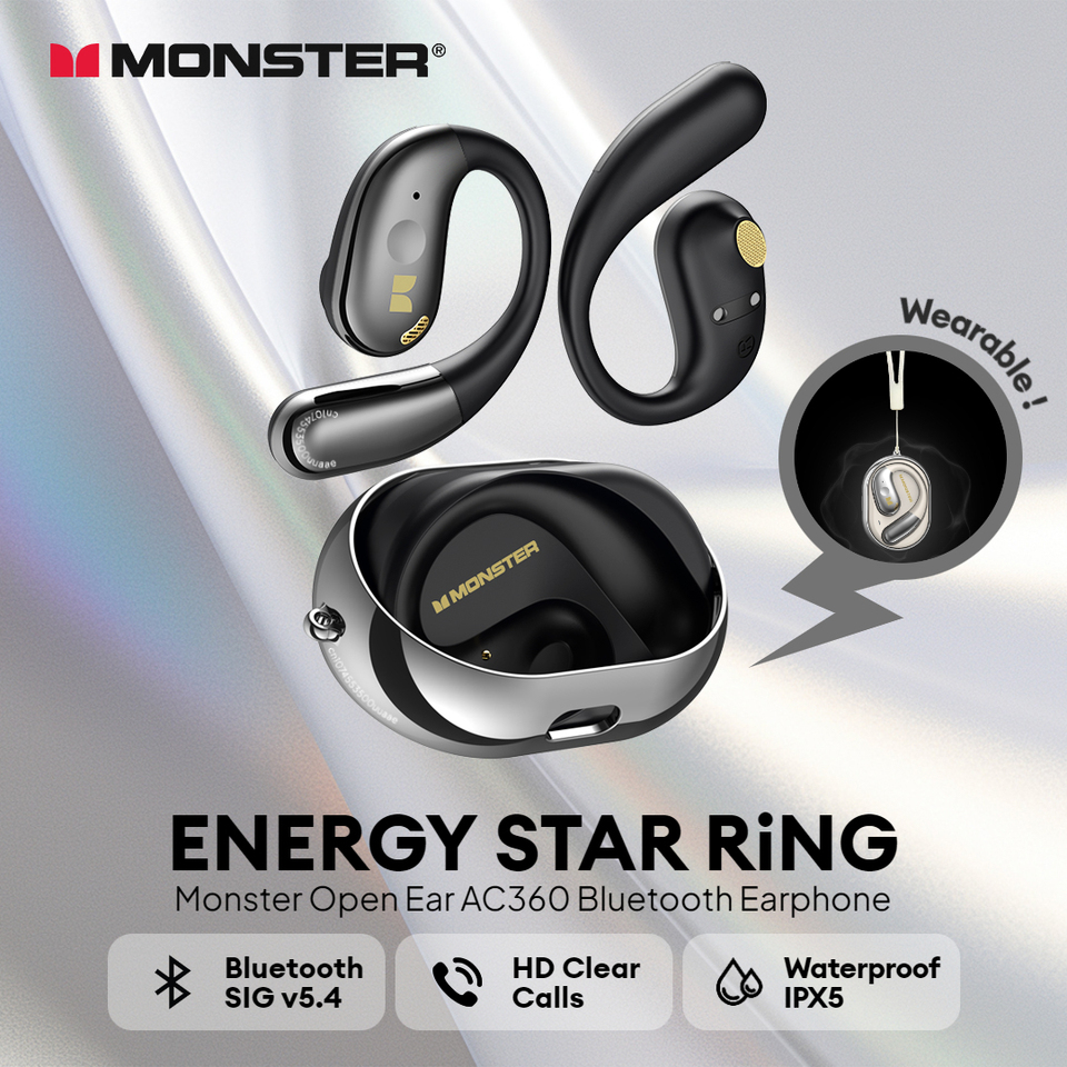 Monster Open Ear AC360 Ture Wireless Earphones OWS Bluetooth 5.4 Headphone Hifi Stereo Headset with Mic Bluetooth TWS Earbuds
