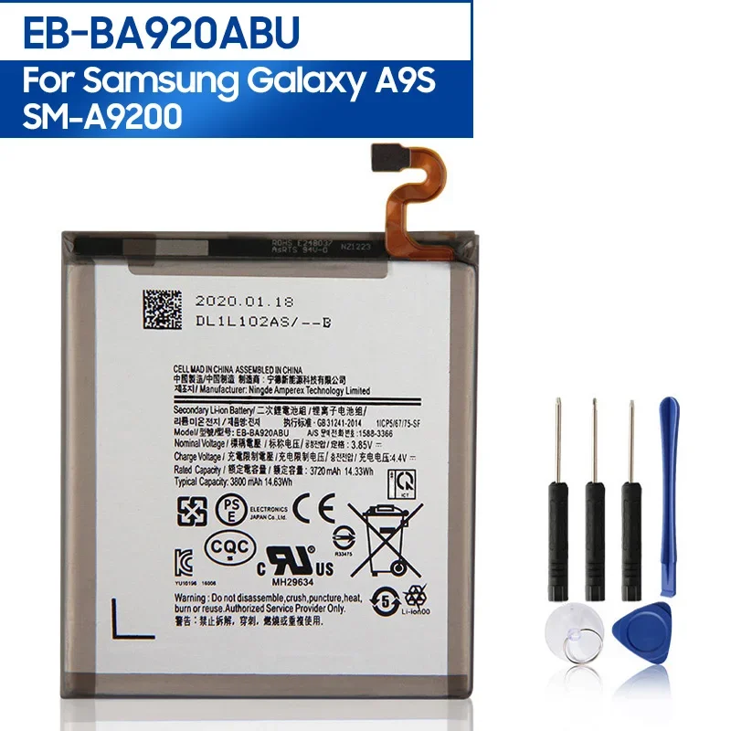 

NEW Replacement Phone Battery EB-BA920ABU For Samsung Galaxy A9s SM-A9200 A9200 2018 version A9 A920F Battery 3800mAh
