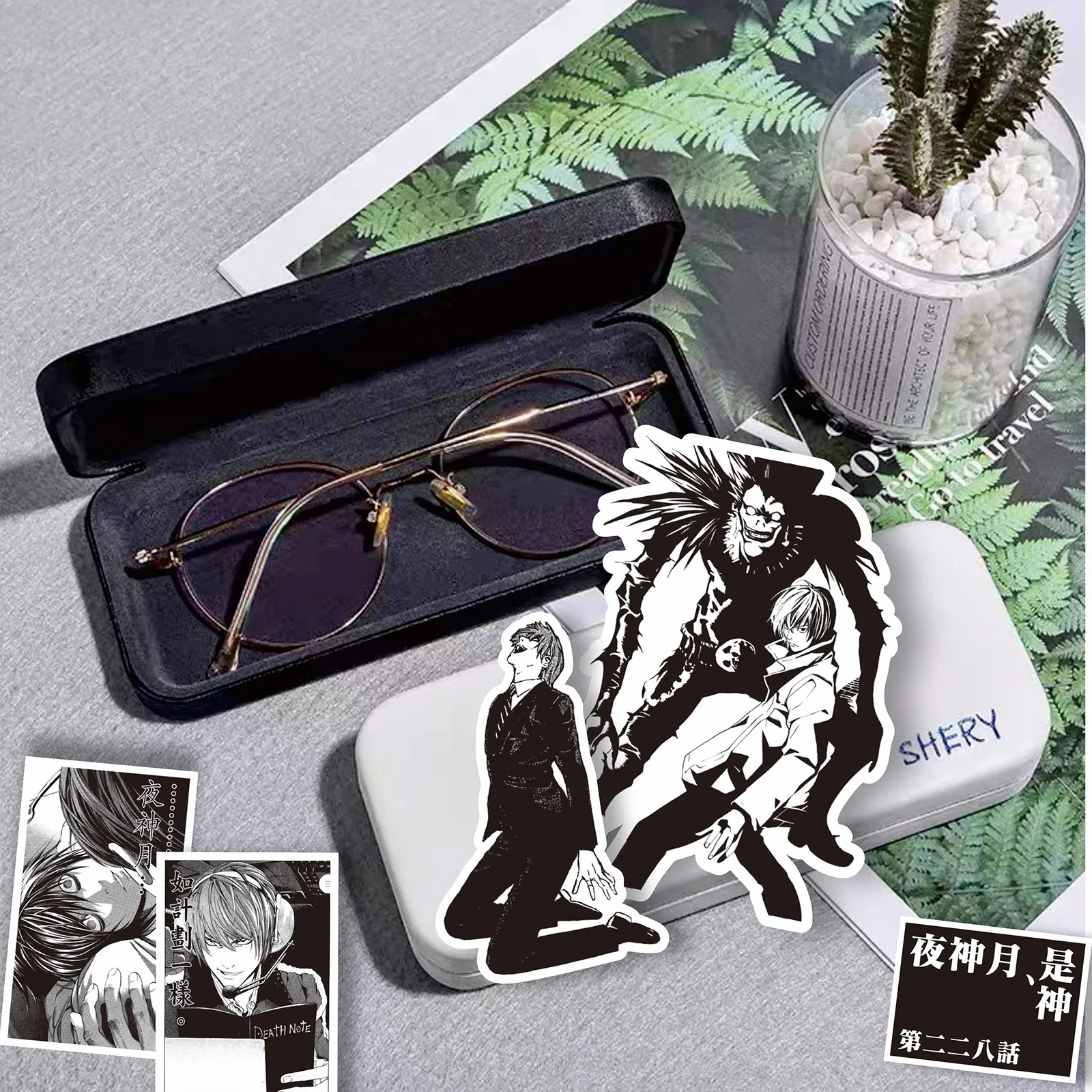 65PCS Anime Death Note Stickers Black White Decals Scrapbook Luggage Laptop Bike Suitcase Car Graffiti Sticker Decoration Toy 6