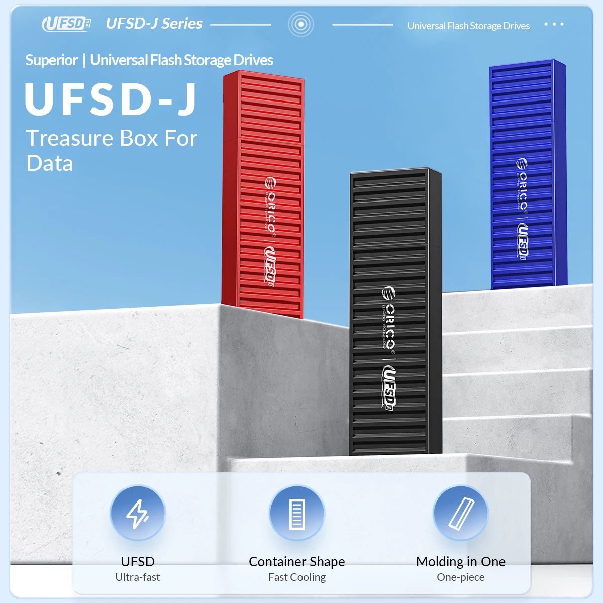 Orico-metal Usb Flash Drives com Interface tipo c Pen Drive Ufsd 512gb 256gb 128gb 64gb - Imagem 6