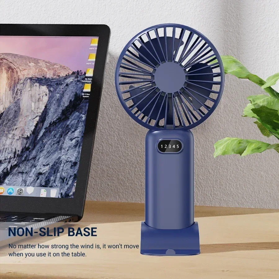 NEW Portable 5 Speeds Adjustable 1-100 Speeds High Speed Fans Super Powerful Air Duster Rechargeable Mini Usb Handheld Turbo Fan