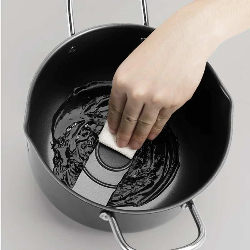 Household Deep Frying Pan Non-stick Pan with Filter Induction Cooker Gas Stove Universal Easy-to-dump Iron Double Ear