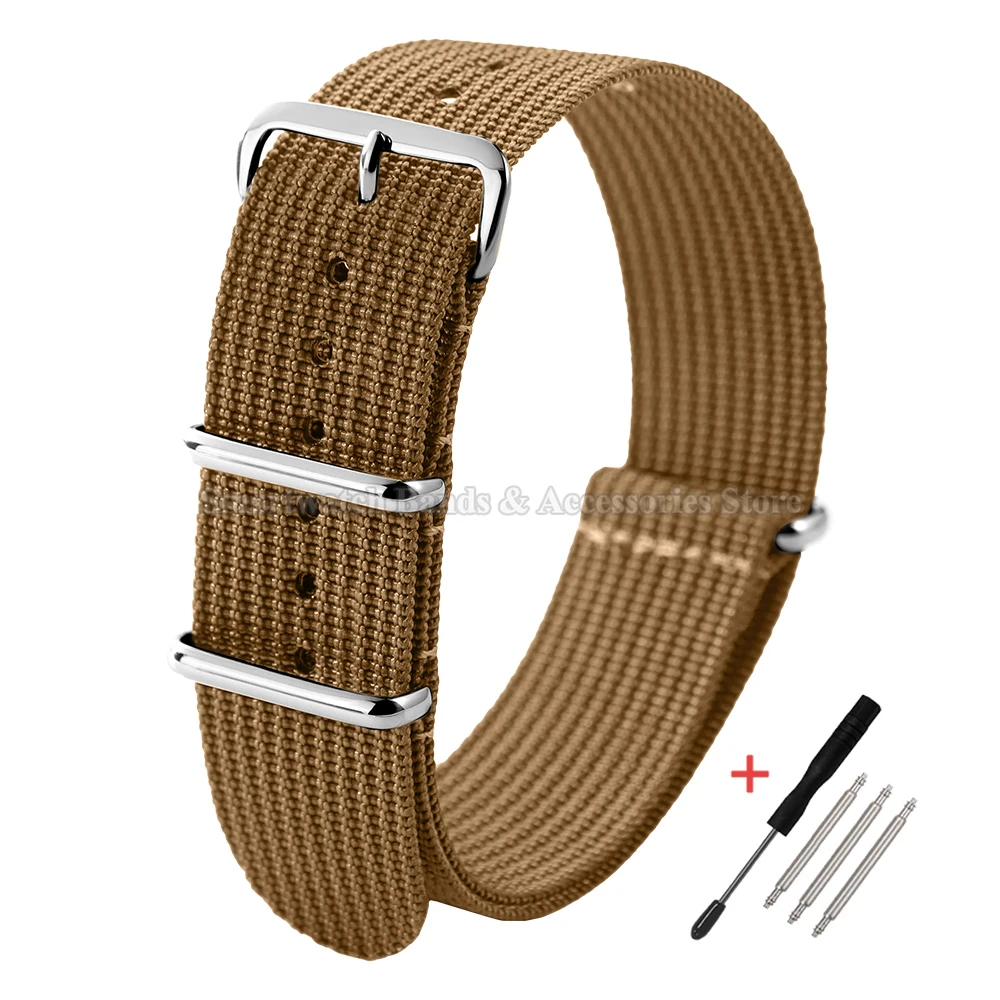 Ribbed Nylon Military Sport Watch Strap - Universal Wrist Band