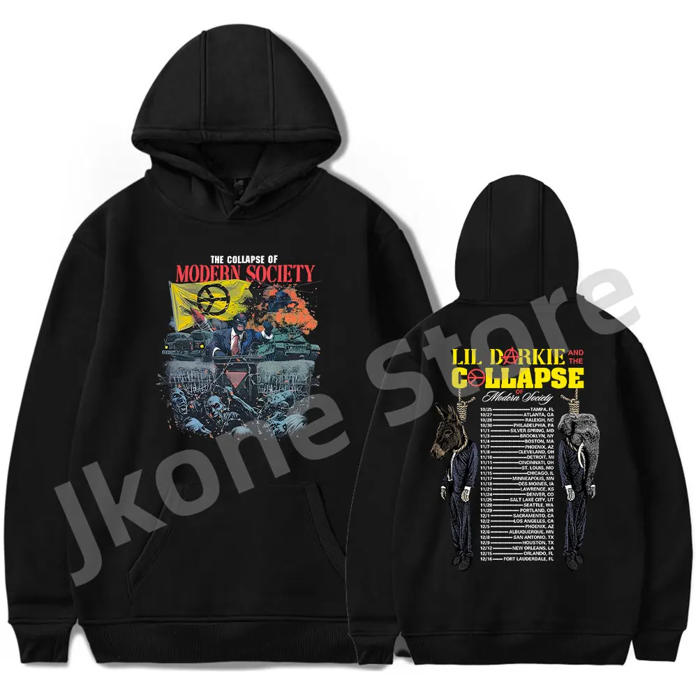 

Lil Darkie Hoodies Collapse of Modern Society Tour Merch Women Men Fashion Casual Sweatshirts