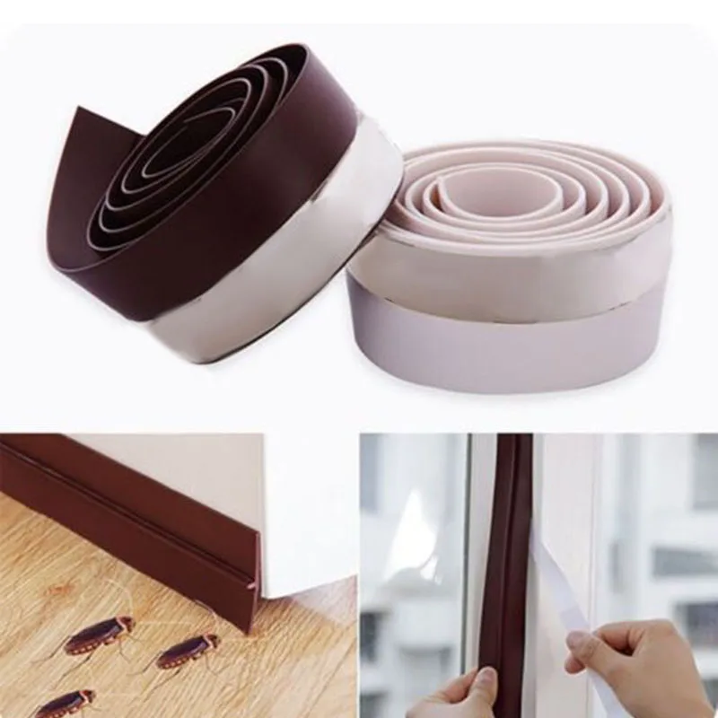 Self-adhesive Door Window Seal Strip Bottom Waterproof For Cabinets Wardrobes 45mm Rubber Strip Stoppers Practical