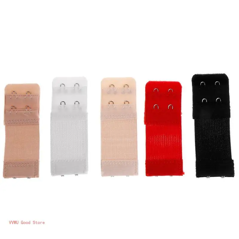 

5Pcs Women 2 Hook 2 Rows Spacing Bra Extension Strap Bra Extender for Pregnant