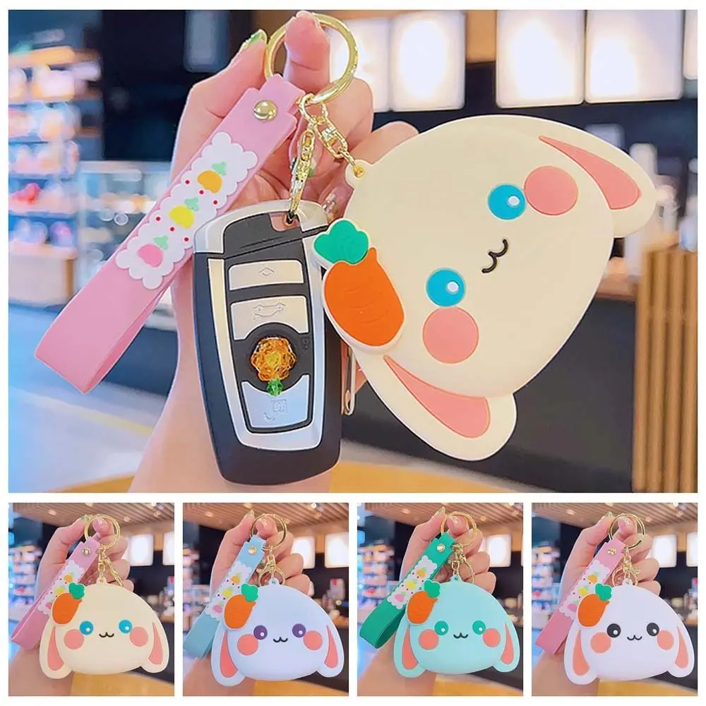 Silicone Rabbit Coin Purse Portable Carrot With Keychain Small Earphone Bag Bag Pendant Storage Bag Animal Key Rings Daily
