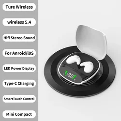 Compact Invisible TWS Bluetooth Noise - Cancelling Earbuds with Touch Control (White)