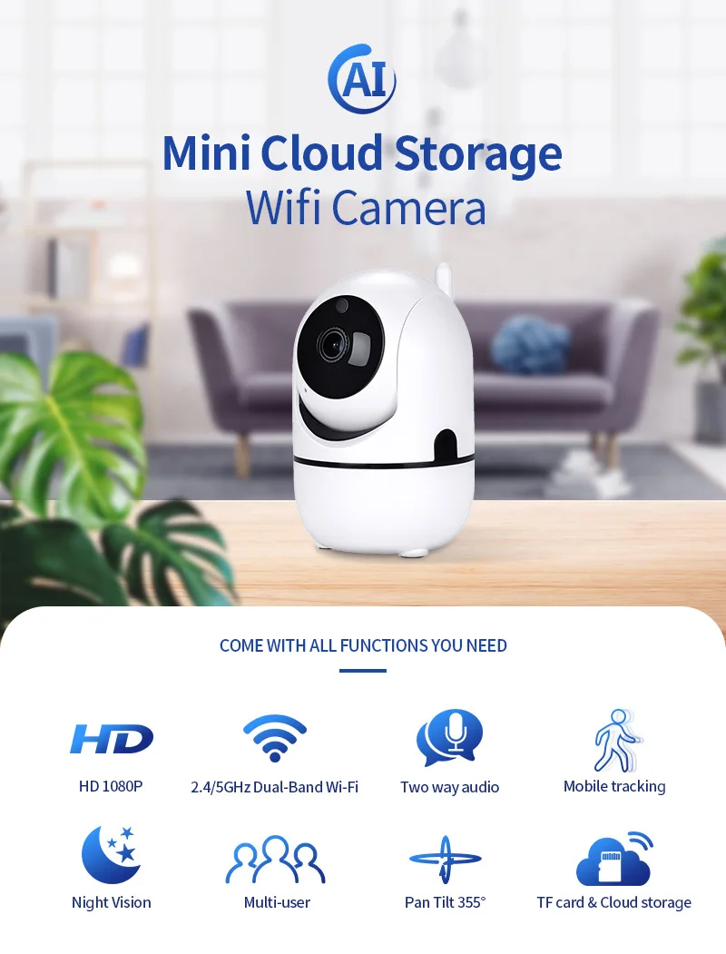 Mini 1080P Full HD Smart WiFi Camera Night Vision Two Way Audio Motion Detection Wireless Home Security Surveillance hunting camcorder