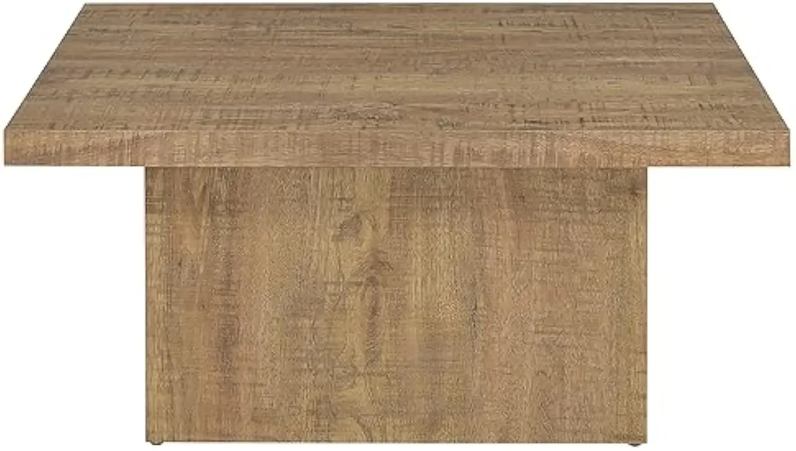 Zetta Square Cocktail Living Room Coffee Table Engineered Eco-Friendly Look Laminate Veneer Rustic Farmhouse Mango Brown 708068 4