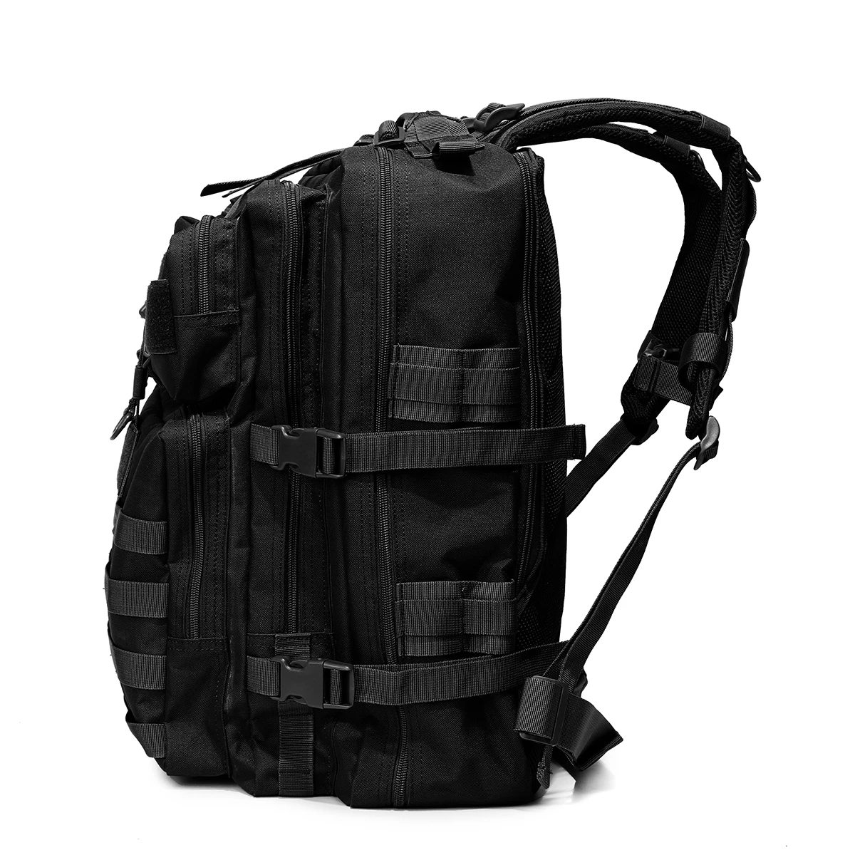 Waterproof Black Tactical Backpack for Outdoor Hiking