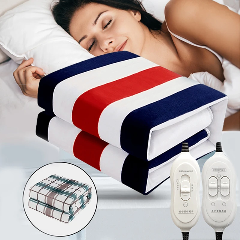 220/110V Winter Bed Warmer Electric Heating Blanket Safe Fast-Heating Bed  Blanket for Mattress Thermostat Electric Heating Pad