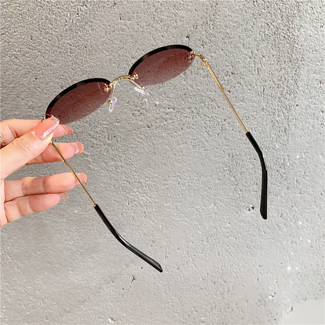 Vintage cat eye zonnebril dames retro gradient metalen frame_voghion.com
