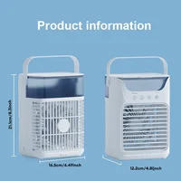 Ventilateur 3-en-1 : Climatiseur, Rafraîchisseur d'air domestique compact, Humidificateur portable avec lumière LED nocturne et réglage de l'air, pour bureau et maison 1