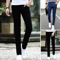 Autumn Slim Fit Straight Denim Pants Mid-rise Zipper Fly Multi Pockets Men Jeans Dressing Up Ankle Length Pencil Jeans For Daily 5